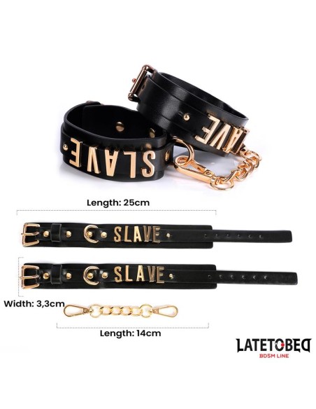 Esposas para Tobillos SLAVE con Cadena Dorada