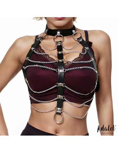 Hilda Arnes de Pecho con Cadenas Cuero Vegano Talla unica