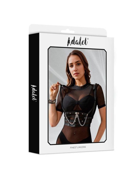 Thalia Arnes de Pecho con Cadena Cuero Vegano Talla unica
