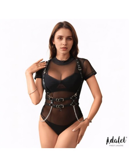 Brenda Arnes para Pecho Cuero Vegano con Cadenas Talla unica