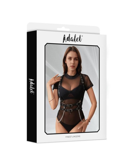 Brenda Arnes para Pecho Cuero Vegano con Cadenas Talla unica