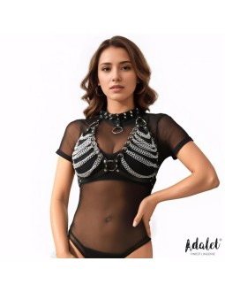 Zaira Sujetador Cuero Vegano con Cadenas Talla unica
