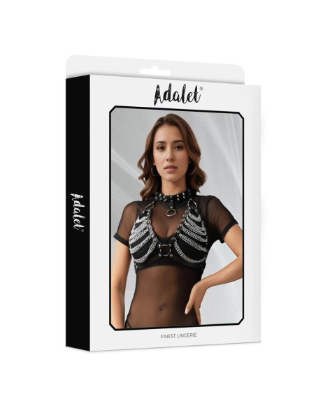 Zaira Sujetador Cuero Vegano con Cadenas Talla unica Zaira Sujetador Cuero Vegano con Cadenas Talla unica