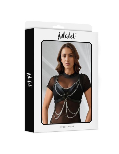 Noelle Arnes para Pecho Cuero Vegano con Cadenas Talla unica Noelle Arnes para Pecho Cuero Vegano con Cadenas Talla unica