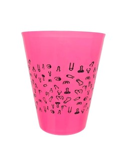 Vaso Plastico Diseno Penes Fuscia 500ml