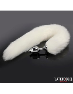 Plug Anal con Cola Blanco 40 cm