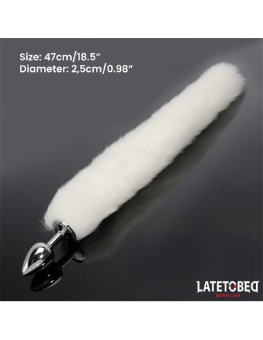 Plug Anal con Cola Blanco 40 cm