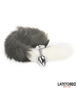 Plug Anal con Cola Blanco y Negro 40 cm 2