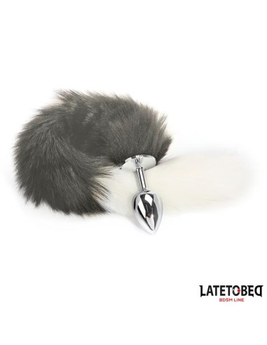 Plug Anal con Cola Blanco y Negro 40 cm