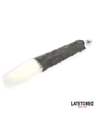 Plug Anal con Cola Blanco y Negro 40 cm