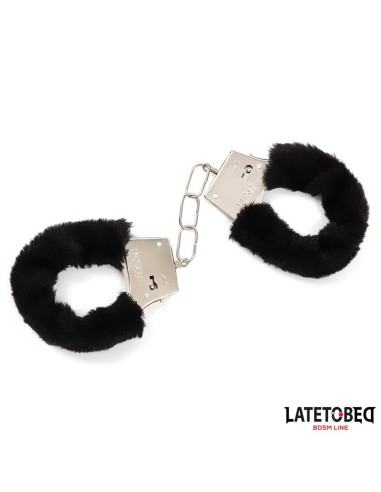 Esposas de Metal Furry con Pelo Negro