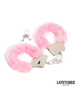 Esposas de Metal Furry con Pelo Rosa