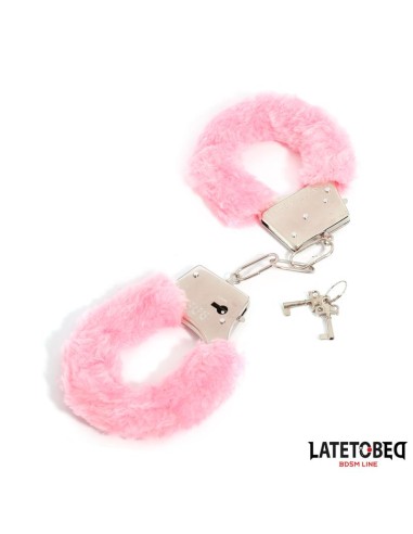 Esposas de Metal Furry con Pelo Rosa