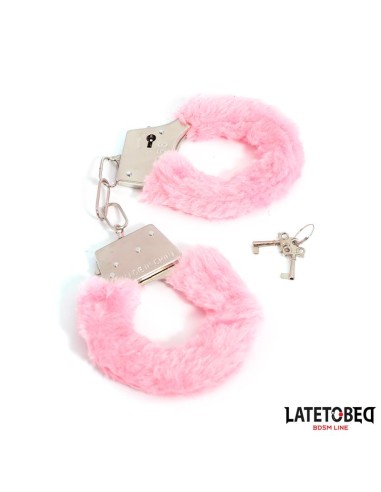 Esposas de Metal Furry con Pelo Rosa