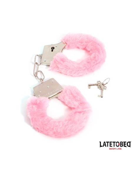 Esposas de Metal Furry con Pelo Rosa
