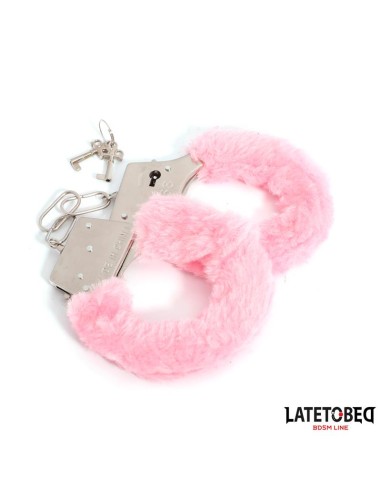 Esposas de Metal Furry con Pelo Rosa