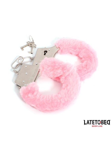Esposas de Metal Furry con Pelo Rosa