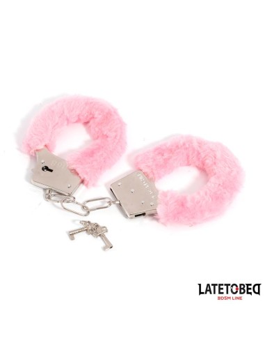 Esposas de Metal Furry con Pelo Rosa