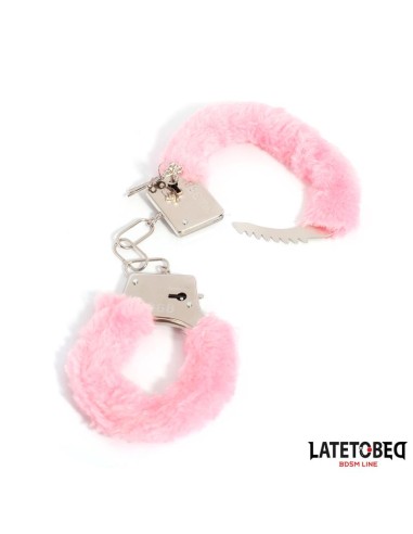 Esposas de Metal Furry con Pelo Rosa