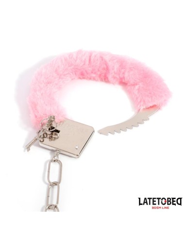 Esposas de Metal Furry con Pelo Rosa