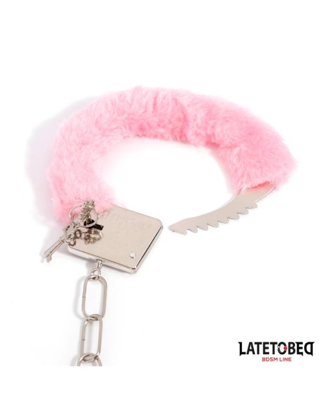 Esposas de Metal Furry con Pelo Rosa