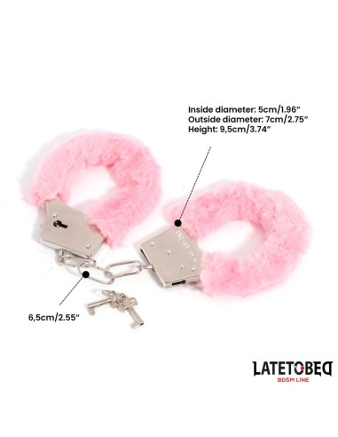 Esposas de Metal Furry con Pelo Rosa