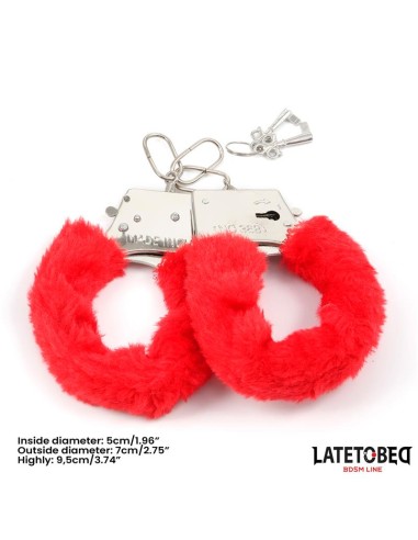 Esposas de Metal Furry con Pelo Rojo