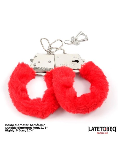 Esposas de Metal Furry con Pelo Rojo