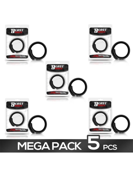 Pack de 5 Anillo Pene Ajustable Silicona Solida 15 21 cm