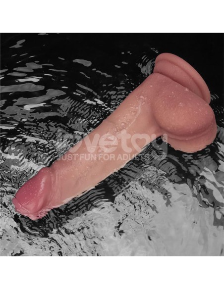 Dildo con Vibracion Piel Deslizante Silicona Dual Layer 8