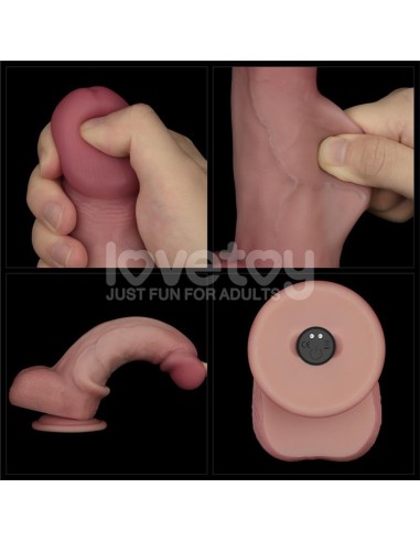 Dildo con Vibracion Piel Deslizante Silicona Dual Layer 8