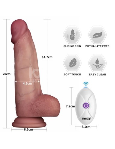 Dildo con Vibracion Piel Deslizante Silicona Dual Layer 8