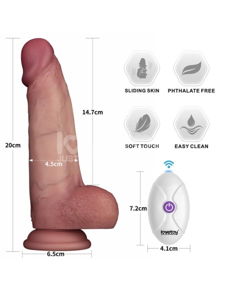 Dildo con Vibracion Piel Deslizante Silicona Dual Layer 8