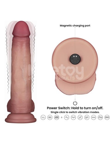 Dildo con Vibracion Piel Deslizante Silicona Dual Layer 85