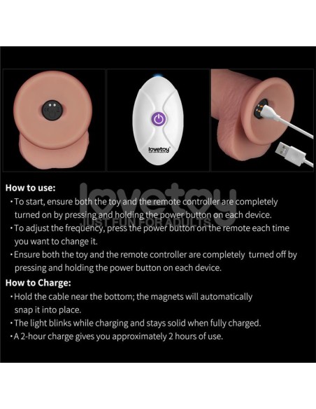 Dildo con Vibracion Piel Deslizante Silicona Dual Layer 85