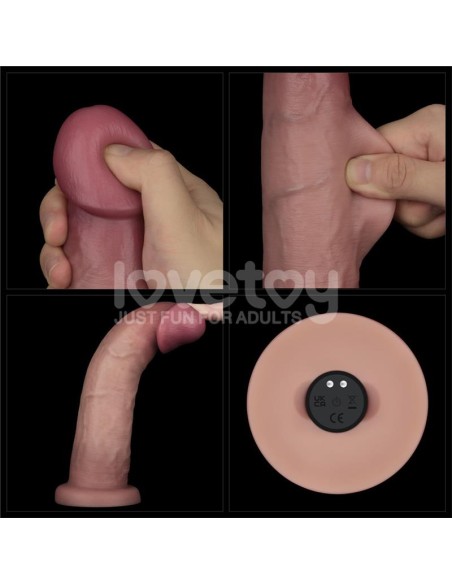 Dildo con Vibracion Piel Deslizante Silicona Dual Layer 9