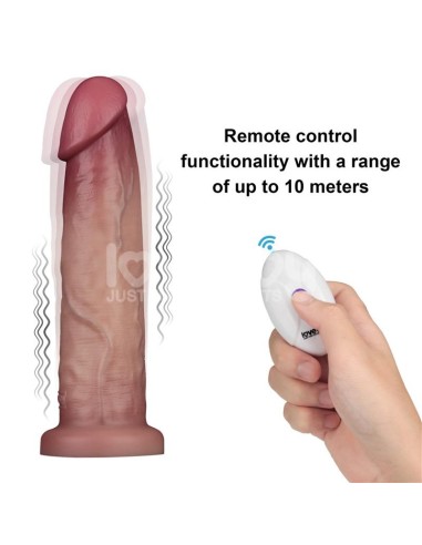 Dildo con Vibracion Piel Deslizante Silicona Dual Layer 9