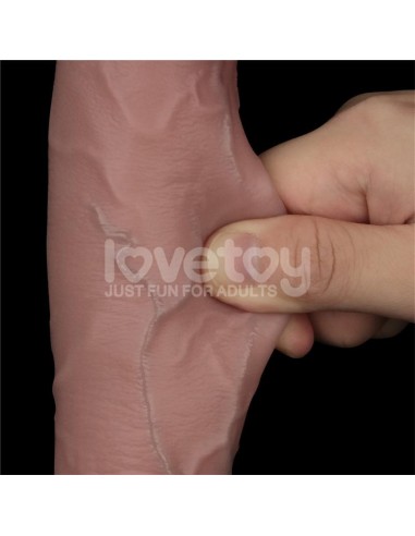 Dildo con Vibracion Piel Deslizante Silicona Dual Layer 10