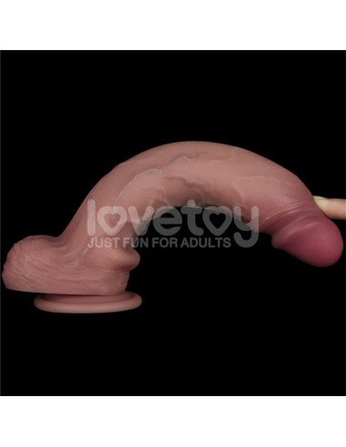 Dildo con Vibracion Piel Deslizante Silicona Dual Layer 10