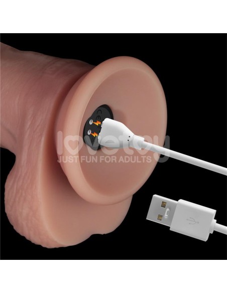 Dildo con Vibracion Piel Deslizante Silicona Dual Layer 10