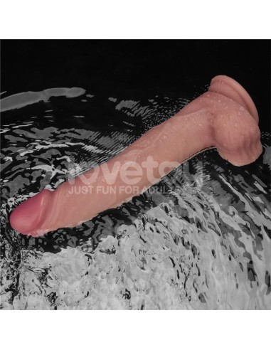 Dildo con Vibracion Piel Deslizante Silicona Dual Layer 10