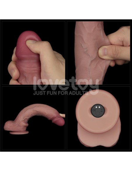 Dildo con Vibracion Piel Deslizante Silicona Dual Layer 10