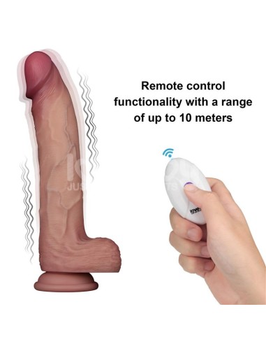 Dildo con Vibracion Piel Deslizante Silicona Dual Layer 10