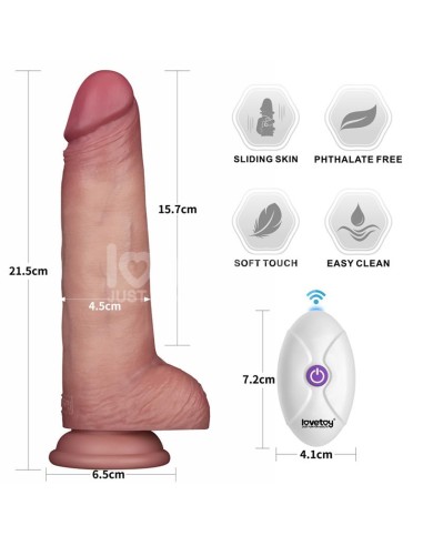 Dildo con Vibracion Piel Deslizante Silicona Dual Layer 85