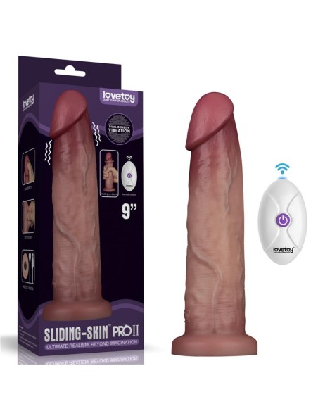 Dildo con Vibracion Piel Deslizante Silicona Dual Layer 9