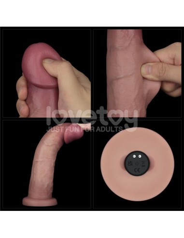 Dildo con Vibracion Piel Deslizante Silicona Dual Layer 9