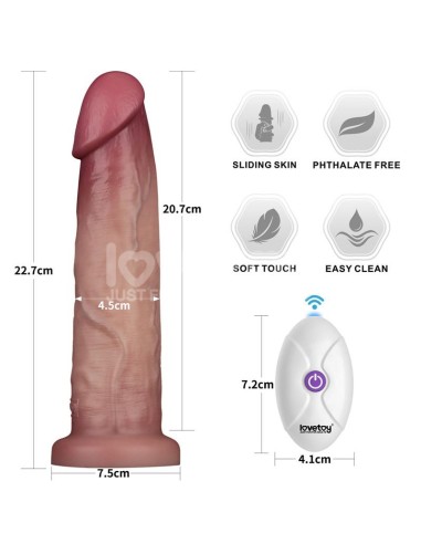 Dildo con Vibracion Piel Deslizante Silicona Dual Layer 9