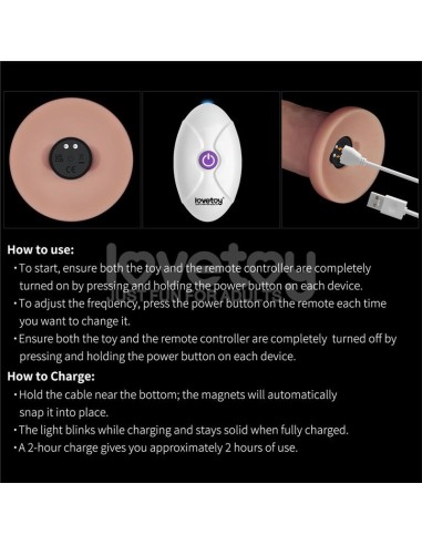 Dildo con Vibracion Piel Deslizante Silicona Dual Layer 9