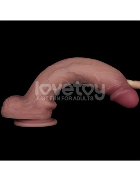 Dildo con Vibracion Piel Deslizante Silicona Dual Layer 10