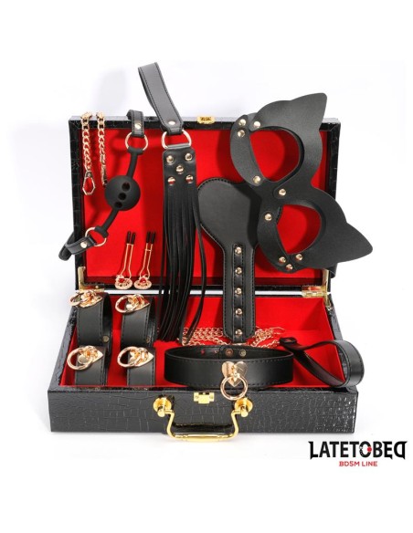 Kit Bondage de 8 Pz Cuero con Maletin de Almacenaje
